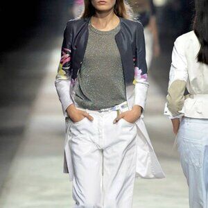 Dries Van Noten SS/11 Runway Gradient Floral Open-Front Longline Blazer
